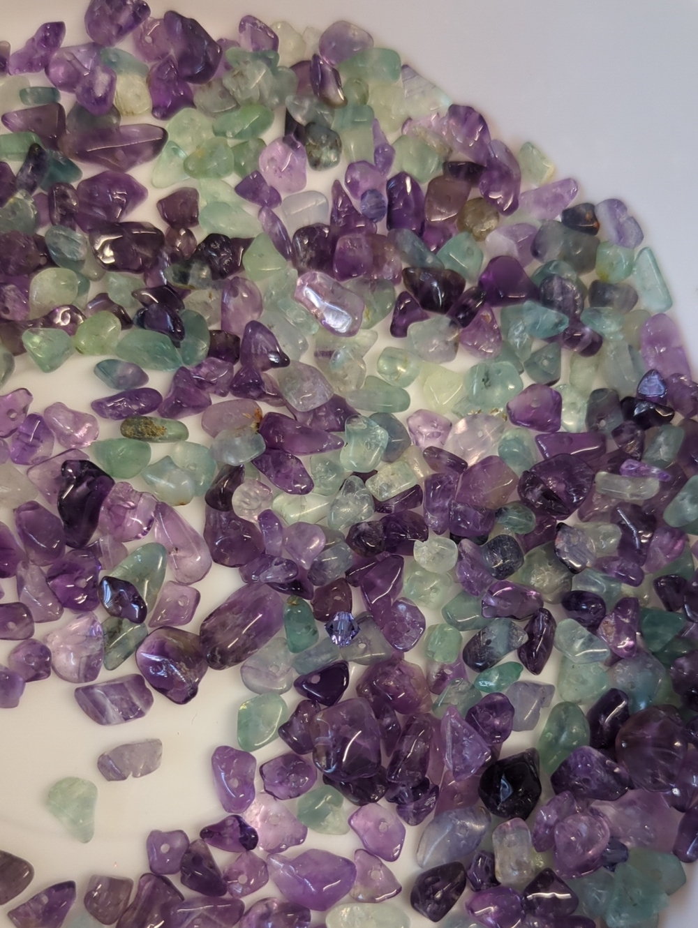 🩷5/20🩷Q79 Fluorite and Amethyst Tumbled Stone Chips - Decorative Mix 70g